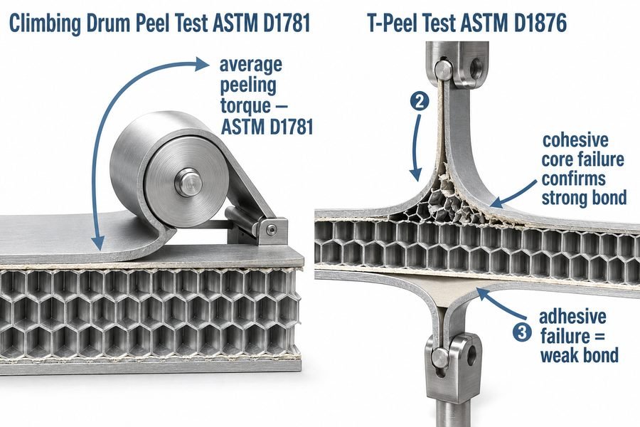 Marine Honeycomb Panel Bond Peel Tests