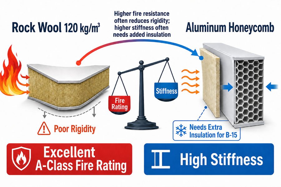 Marine Panel Core Stiffness Fire Rating Trade Off