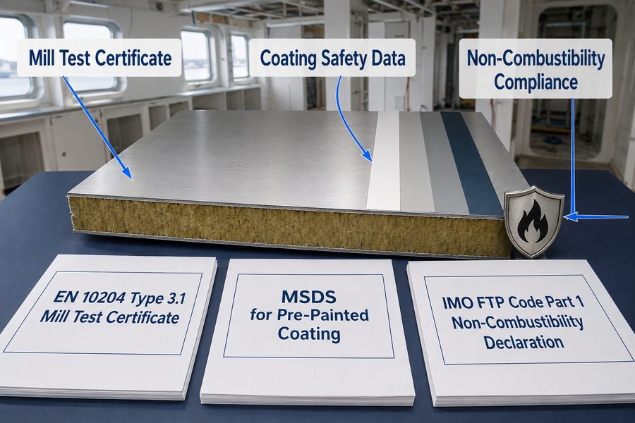 Marine Panel Steel Face Sheet Certificates