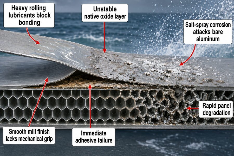 Mill Finish Aluminum Face Sheet Failure