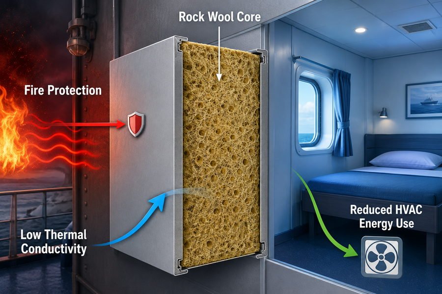 Rock Wool Core Marine Panel Insulation