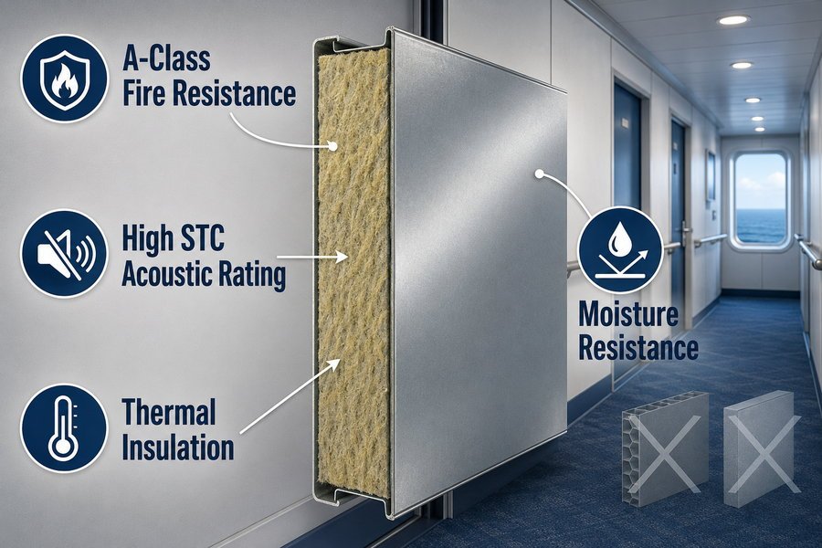 Rock Wool Core Marine Panel