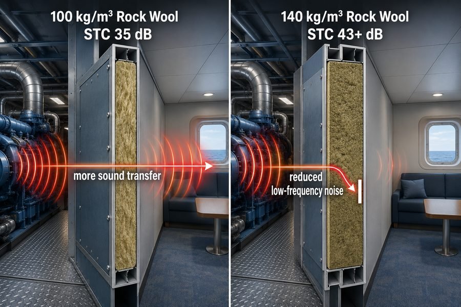 Rock Wool Density STC Comparison