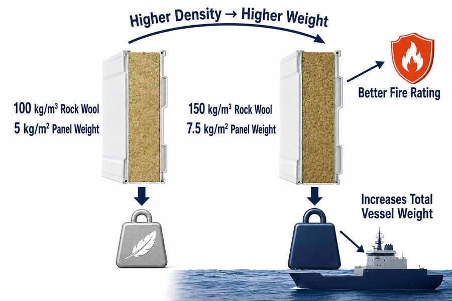 Rock Wool Density and Marine Panel Weight