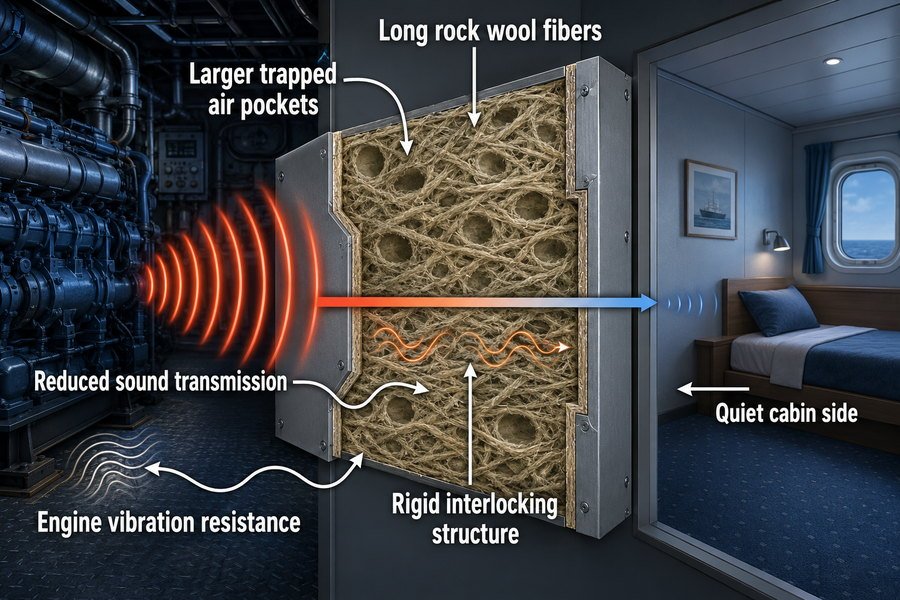 Rock Wool Fiber Length Acoustic Performance