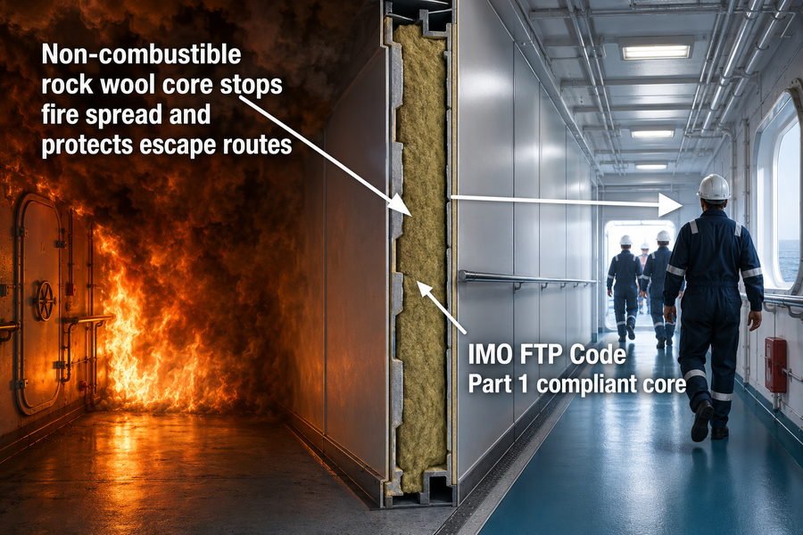 SOLAS Rock Wool Marine Panel Fire Protection