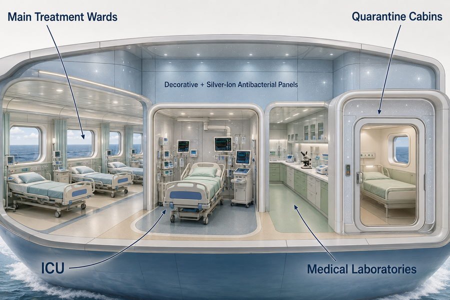 Ship Hospital Decorative Antibacterial Panel Areas