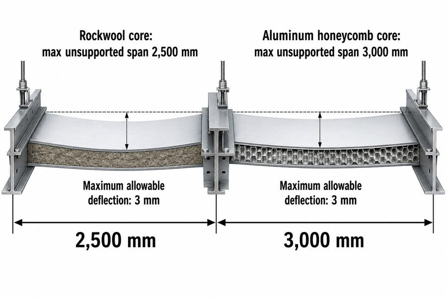 Steel Faced Marine Ceiling Panel Span Limits