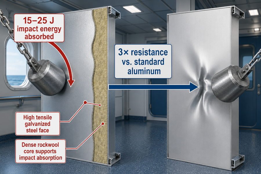 Steel Faced Marine Panel Impact Resistance