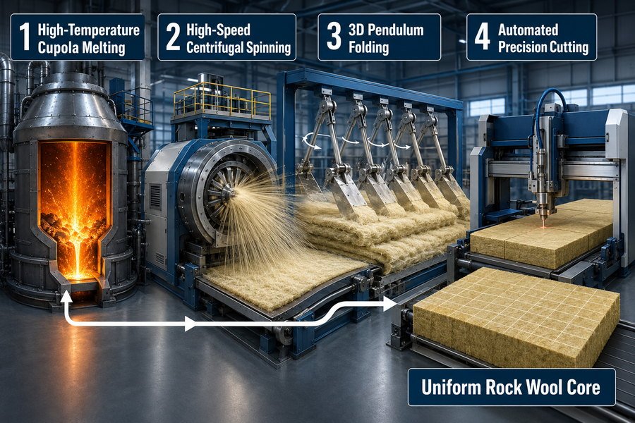 Uniform Rock Wool Core Manufacturing Process