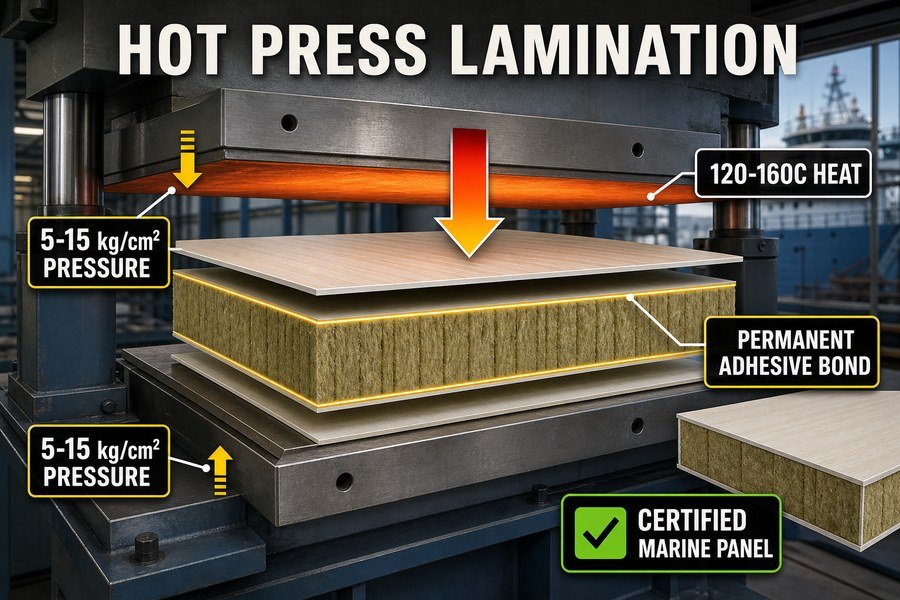 hot-press-lamination-marine-panel-bonding