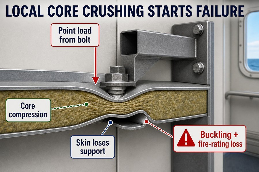 localized-core-crushing-panel-failure