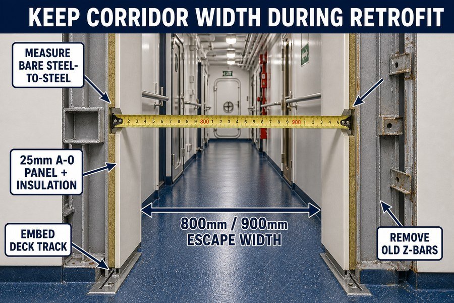 maintain-mandatory-corridor-widths-retrofit-marine-panels