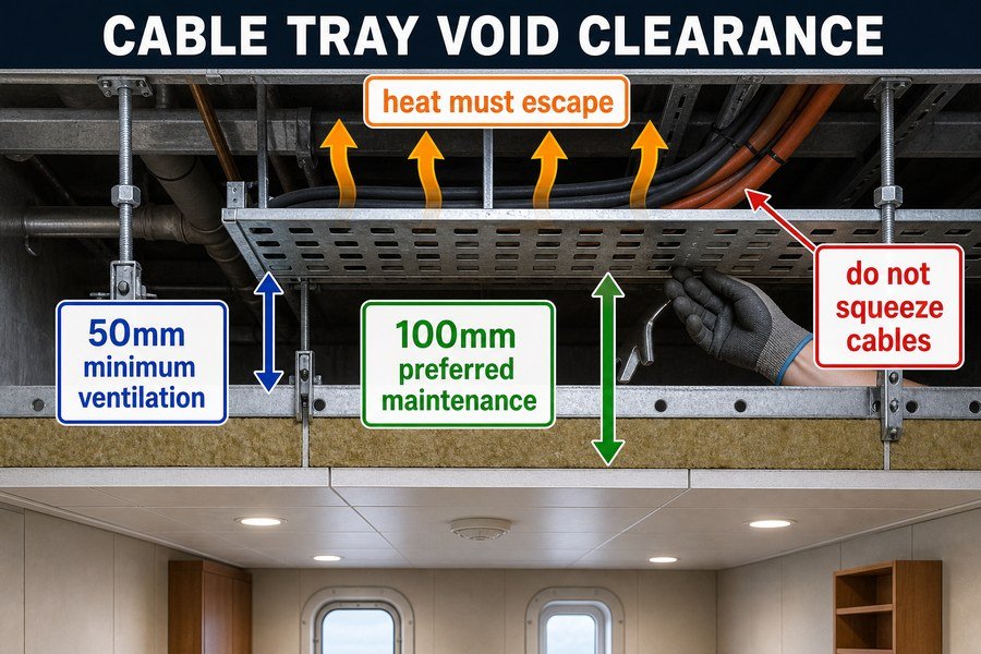 marine-ceiling-cable-tray-void-clearance