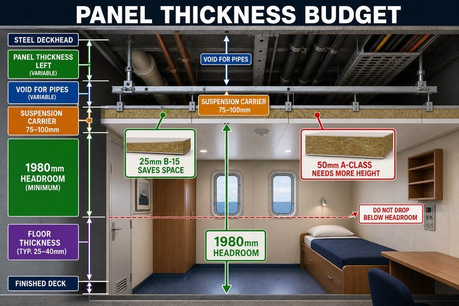 marine-ceiling-panel-thickness-height-budget