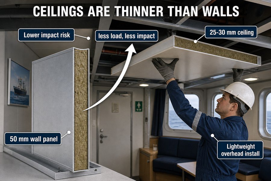 marine-ceiling-panels-thinner-than-wall-panels
