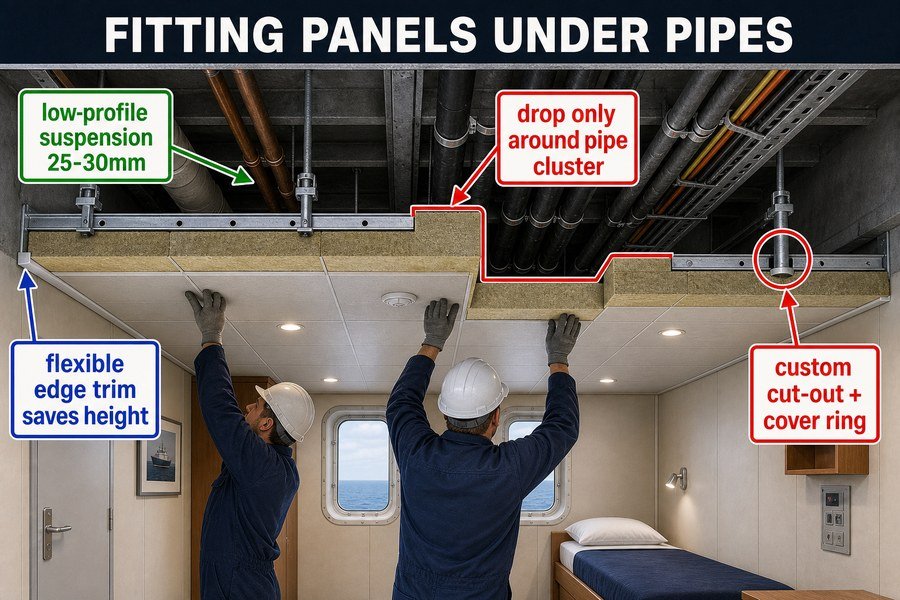 marine-ceiling-panels-under-existing-pipes
