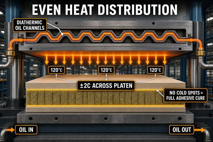 marine-panel-hot-press-heat-distribution