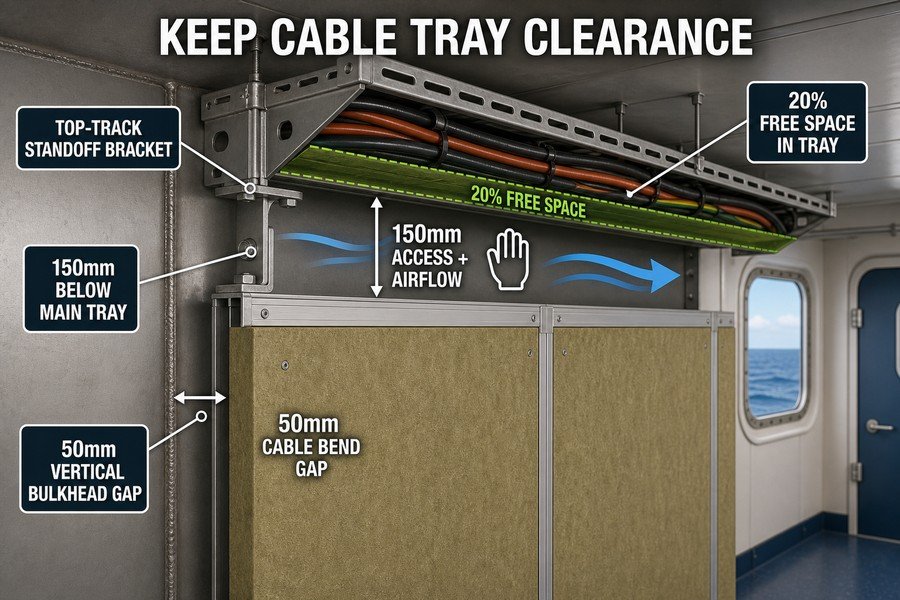 marine-wall-panel-cable-tray-clearance