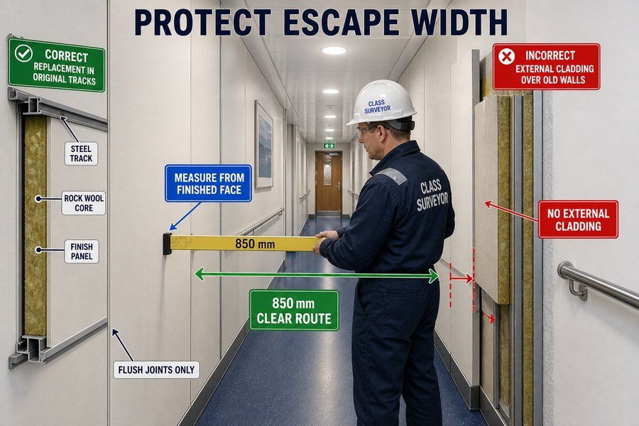 marine-wall-panel-escape-width-retrofit