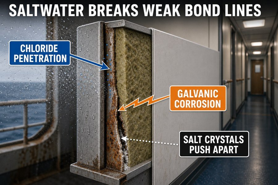 saltwater-marine-panel-bond-degradation