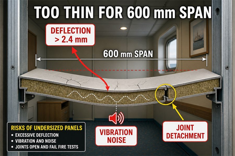thin-marine-wall-panel-fastening-span-deflection