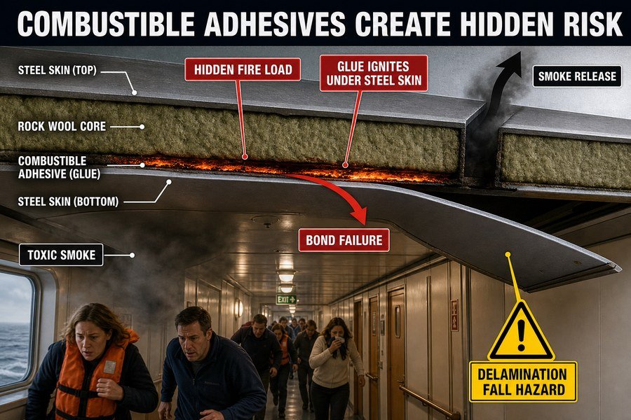 combustible-adhesive-marine-panel-delamination