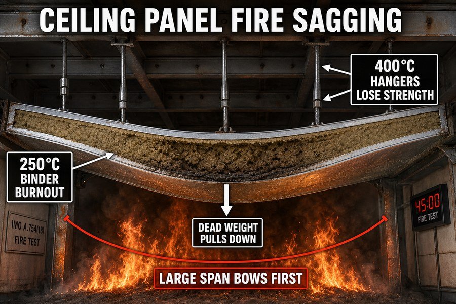 marine-ceiling-panel-fire-sagging