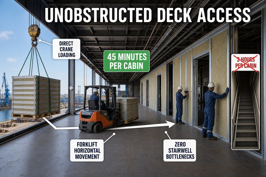 unobstructed-deck-access-marine-wall-panel-installation