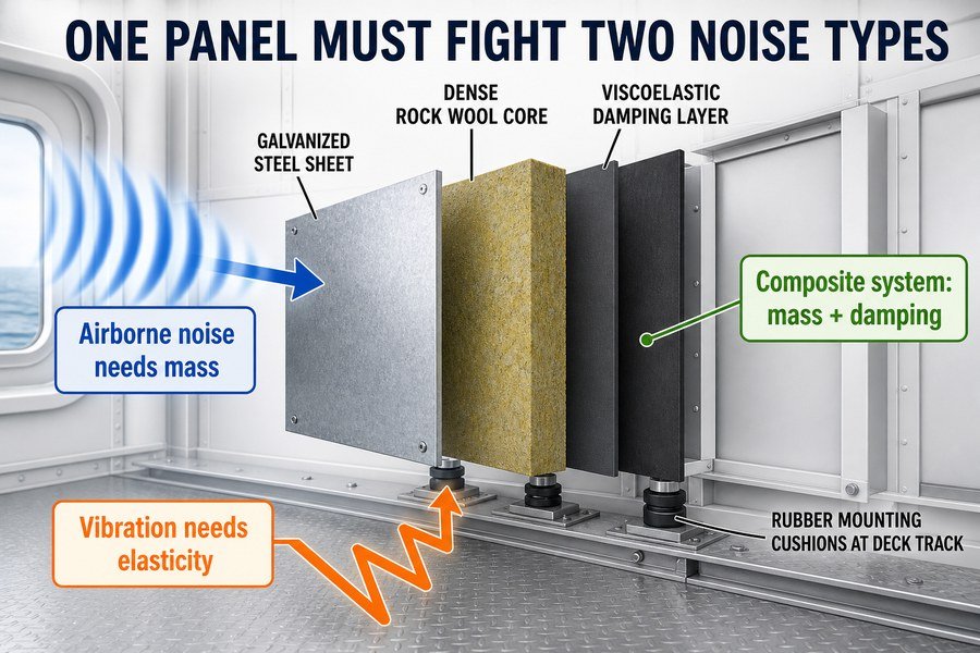 composite-marine-panel-mass-damping-noise-control
