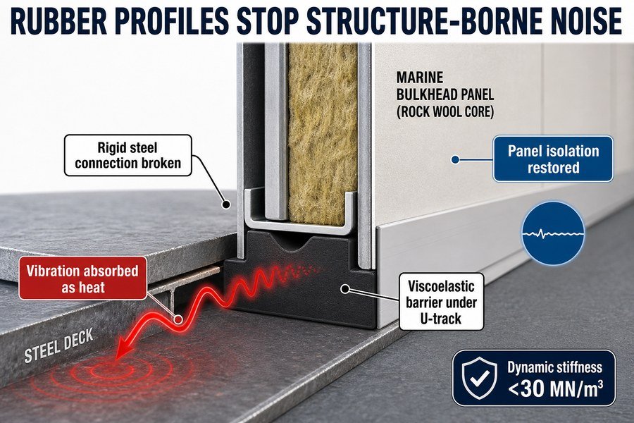 marine-bulkhead-rubber-profile-structure-borne-noise-control