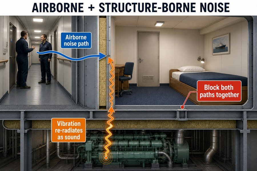 marine-cabin-airborne-structure-borne-noise-paths