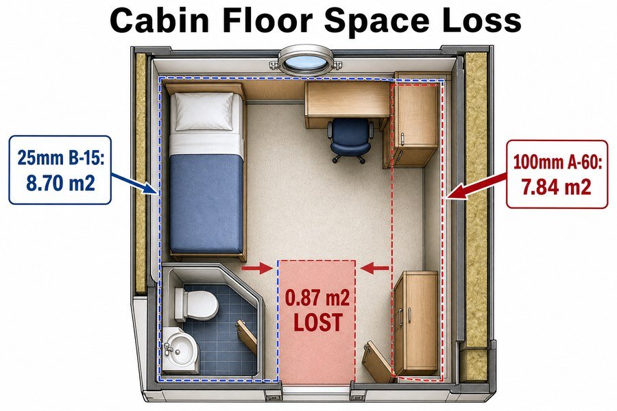 marine-cabin-floor-space-loss-from-wall-thickness