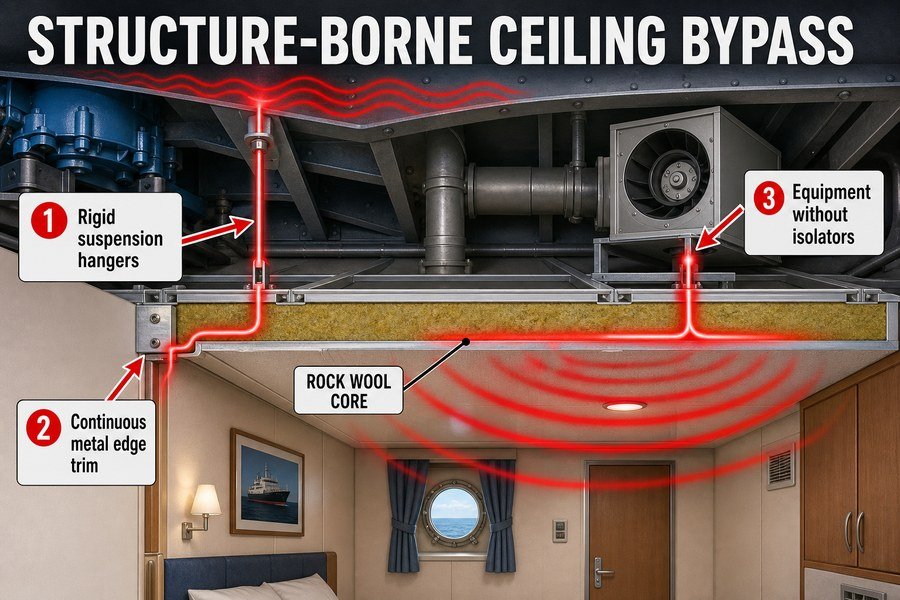 marine-ceiling-panel-structure-borne-noise