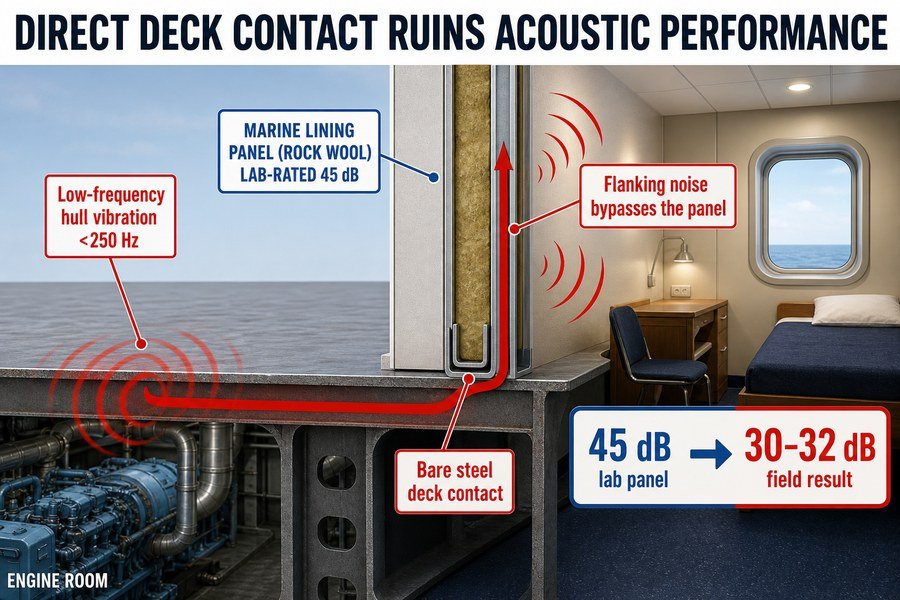 marine-lining-panel-direct-deck-contact-acoustic-loss