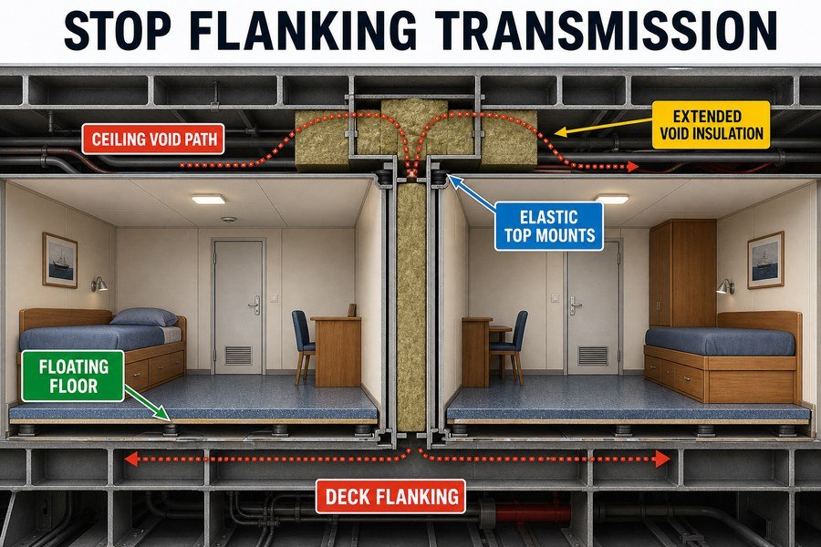 marine-wall-panel-flanking-transmission-prevention