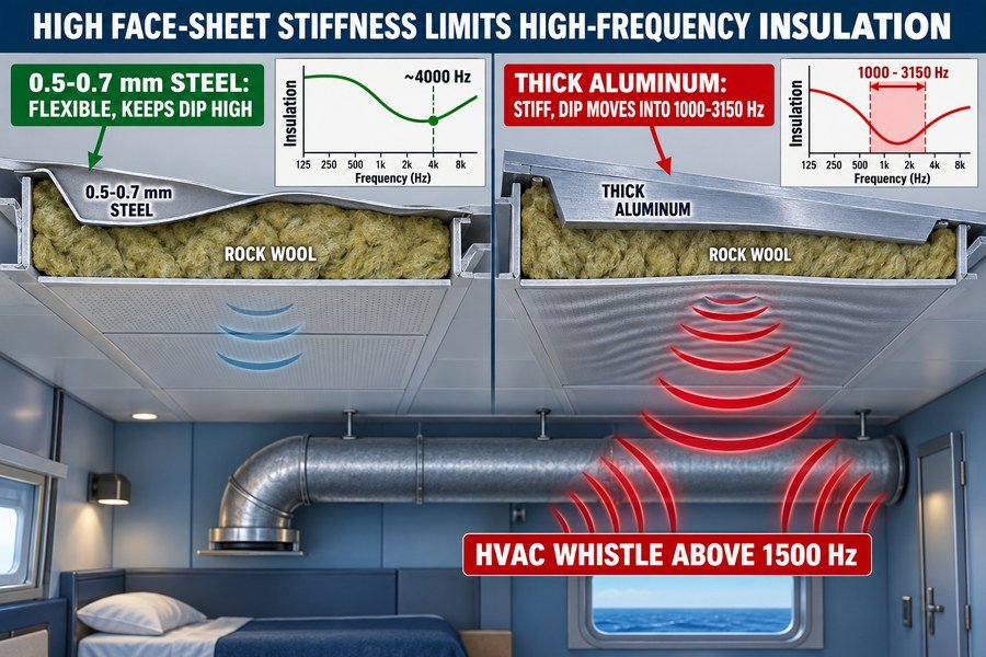 marine-ceiling-face-sheet-stiffness-high-frequency-insulation