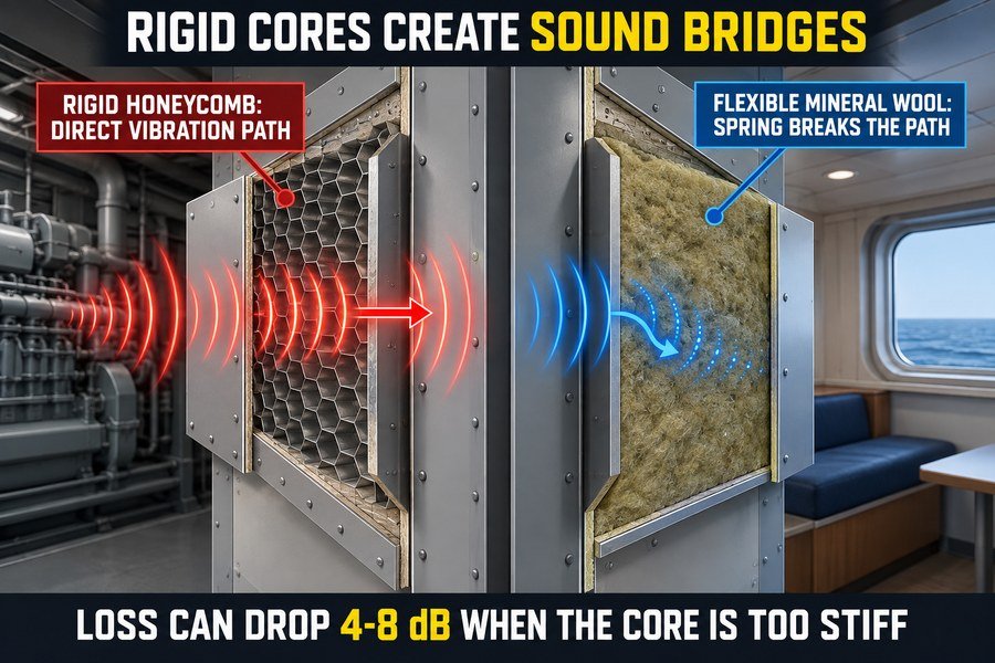 rigid-core-marine-sandwich-panel-sound-bridging