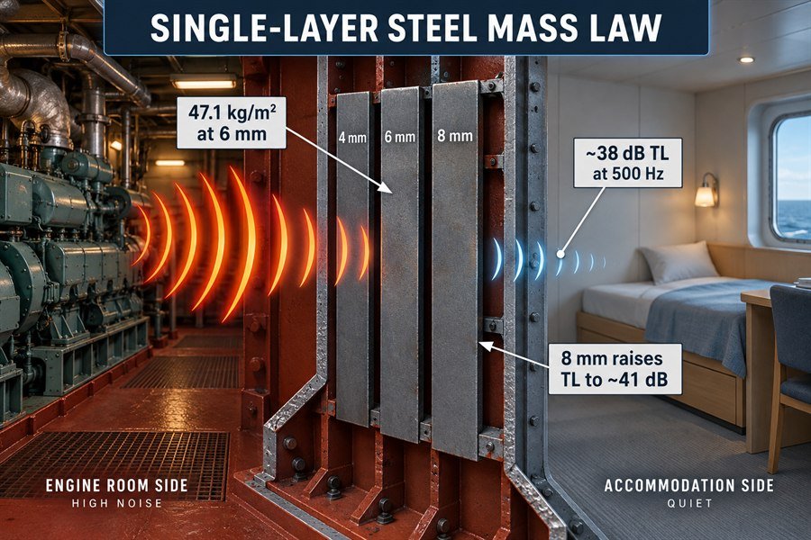 single-layer-steel-bulkhead-transmission-loss