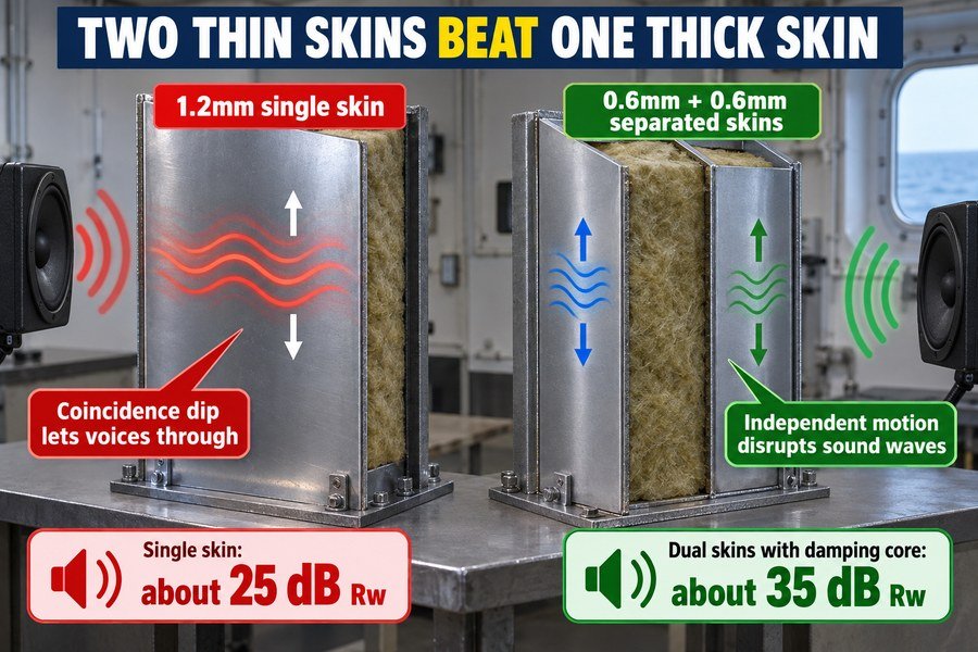 two-thin-steel-skins-acoustic-marine-panel