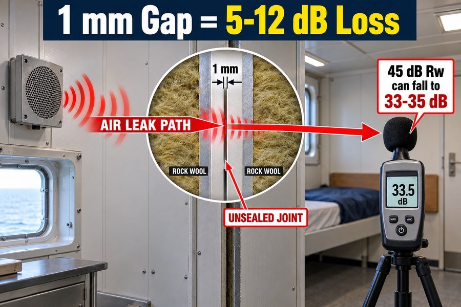 unsealed-joint-sound-insulation-degradation