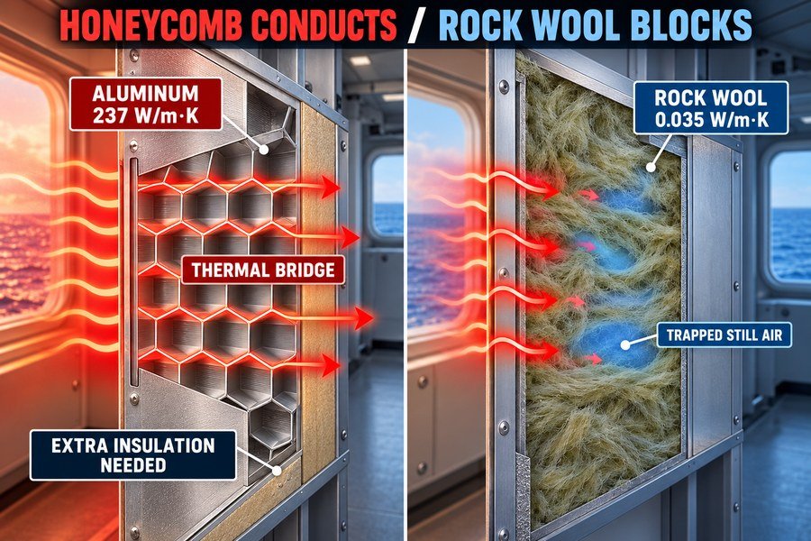 aluminum-honeycomb-vs-rock-wool-heat-transfer