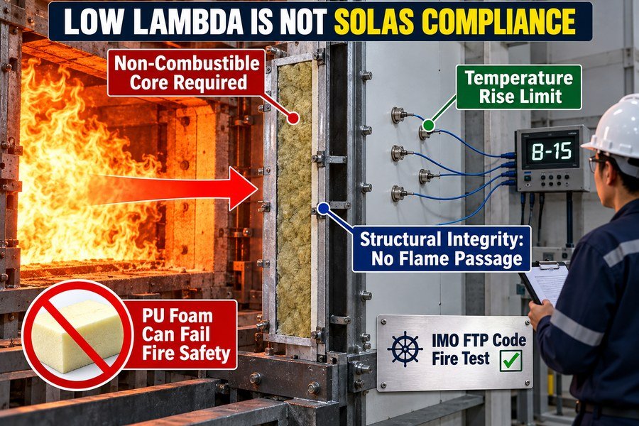low-thermal-conductivity-solas-marine-bulkhead-fire-test