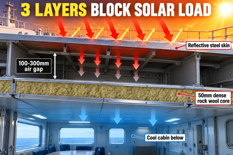 marine-ceiling-panel-solar-load-blocking-layers